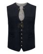 lederhosen vest navy blue