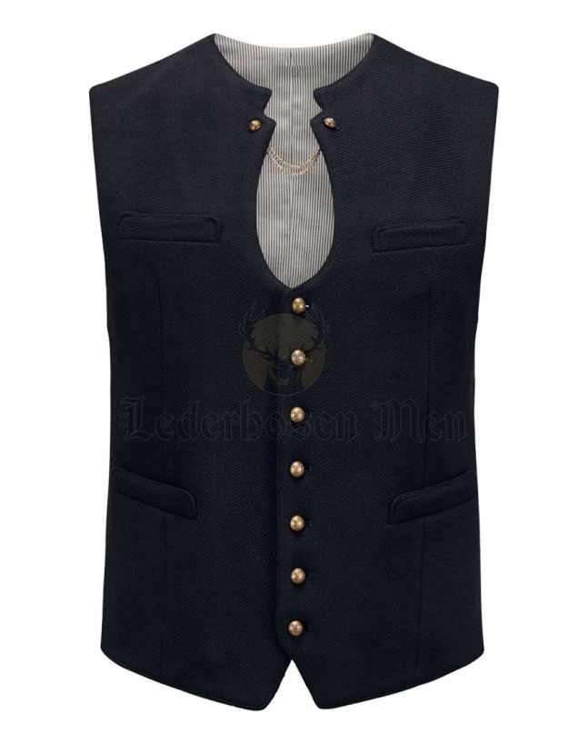 lederhosen vest navy blue
